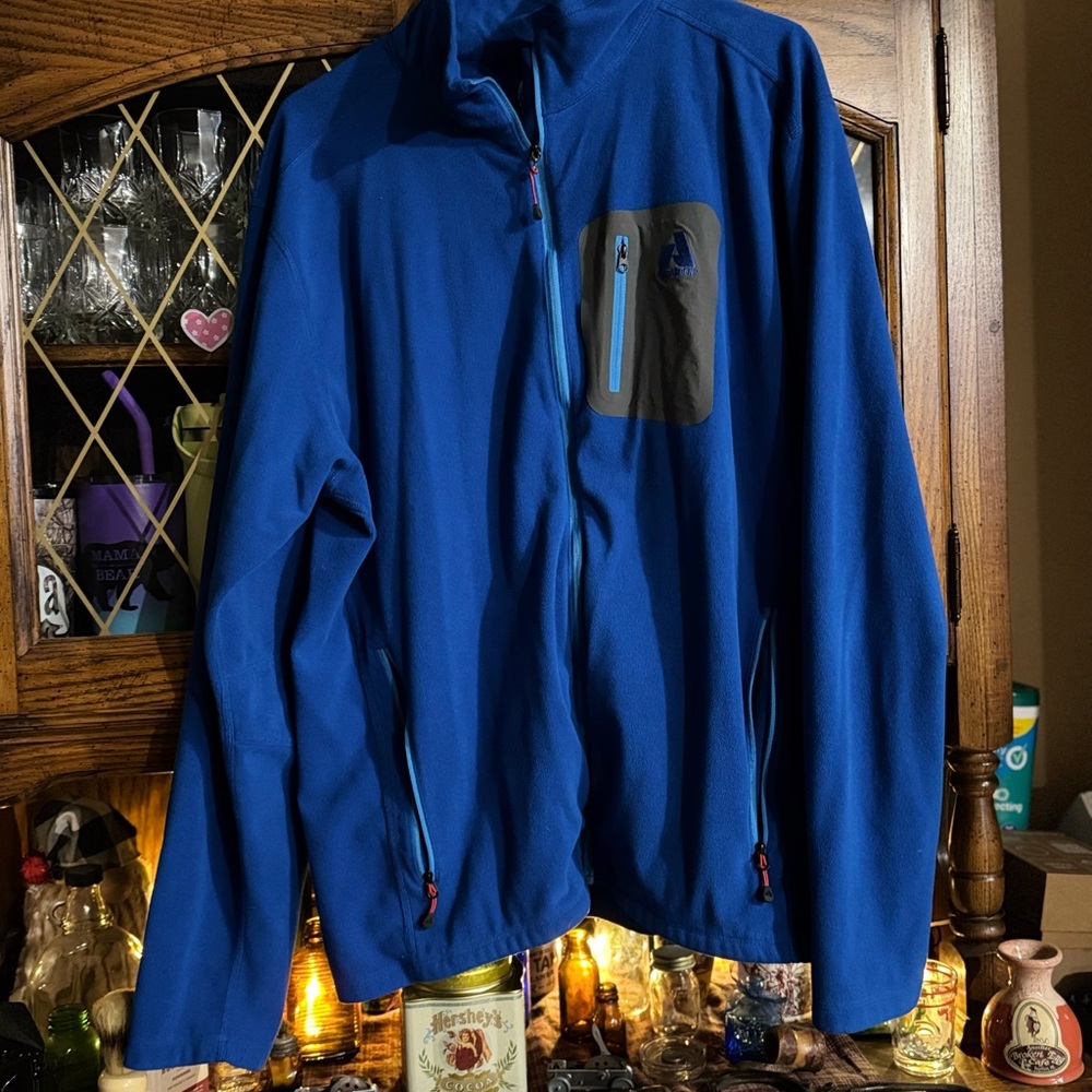 Blue Full-Zip Jacket with Chest Pocket